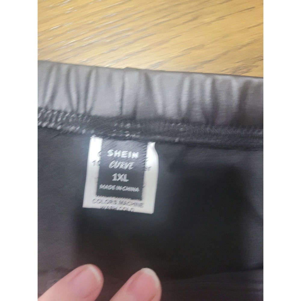 SHEIN Black Faux Leather Trousers - Picture 2 of 7